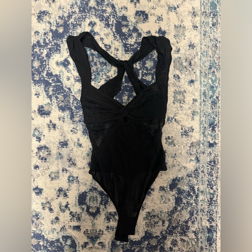 Black Lace Bodysuit- Free People